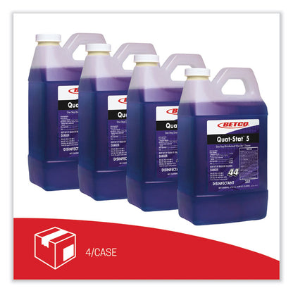 Quat-Stat 5 FastDraw Disinfectant, Lavender Scent, 2 L Bottle, 4/Carton