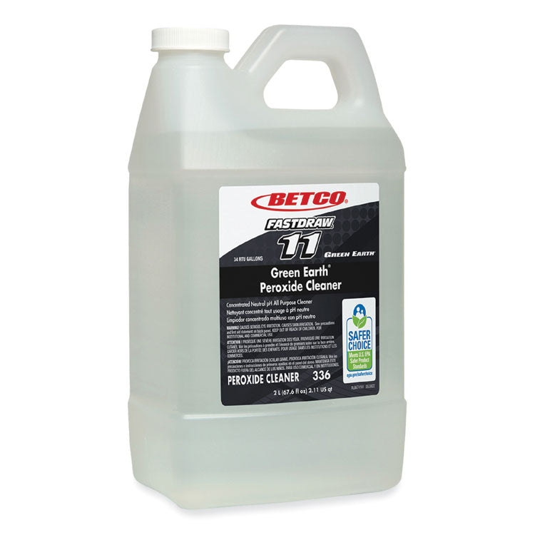 Green Earth FastDraw Peroxide Cleaner, Fresh Mint Scent, 2 L Bottle, 4/Carton