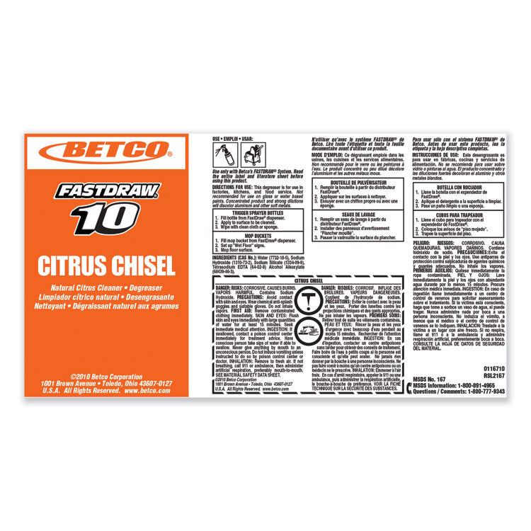 FastDraw Citrus Chisel, 2 L Bottle, 4/Carton