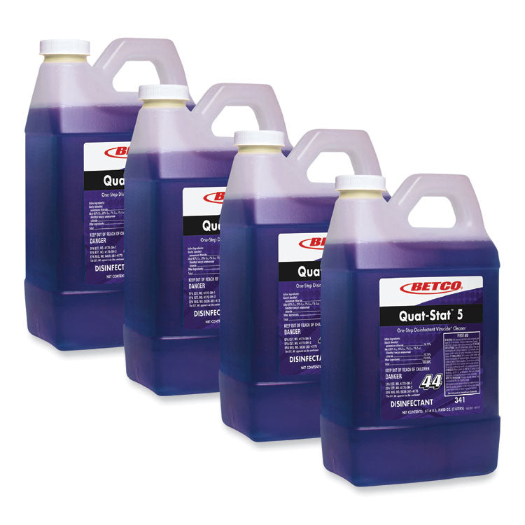 Quat-Stat 5 FastDraw Disinfectant, Lavender Scent, 2 L Bottle, 4/Carton