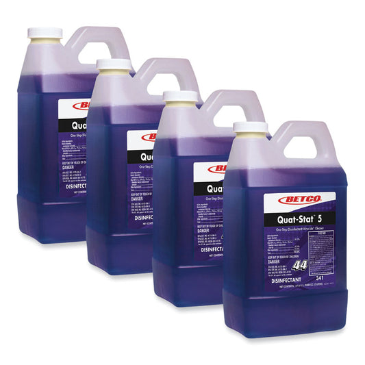 Quat-Stat 5 FastDraw Disinfectant, Lavender Scent, 2 L Bottle, 4/Carton