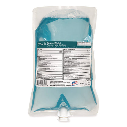 Clario C3 Advanced Alcohol Foaming Sanitizer, 1,000 mL Bag, Citrus Scent, 6/Carton