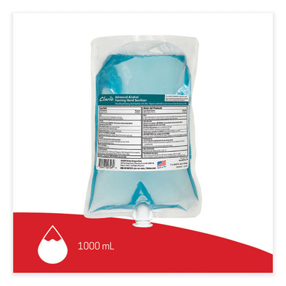 Clario C3 Advanced Alcohol Foaming Sanitizer, 1,000 mL Bag, Citrus Scent, 6/Carton