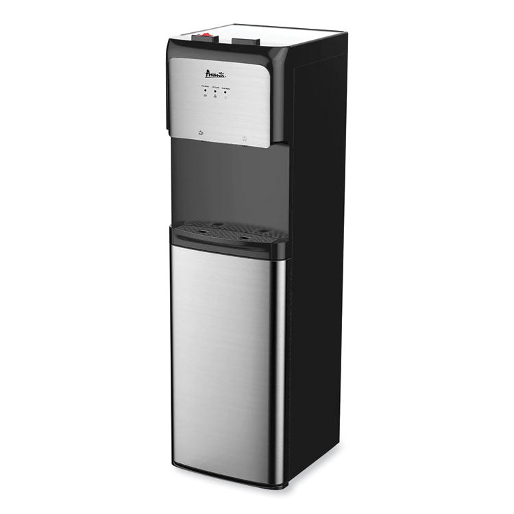 Bottom Loading Water Dispenser with UV Light, 3 gal to 5 gal, 12.25 x 14 x 41.25, Black/Stainless Steel
