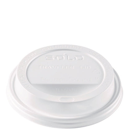 Traveler Sip Through Lids for ThermoGuard Hot Cups, Fits 12 oz to 24 oz Hot Cups, Plastic, White, 1,200/Carton