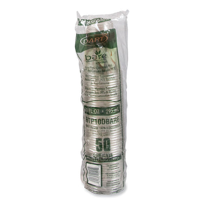 Bare Eco-Forward RPET Cold Cups, ProPlanet Seal, 10 oz, Plastic, Leaf Design, 1,000/Carton