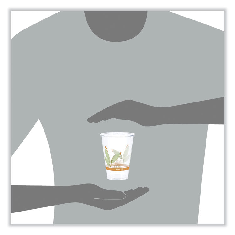 Bare Eco-Forward RPET Cold Cups, ProPlanet Seal, 10 oz, Plastic, Leaf Design, 1,000/Carton
