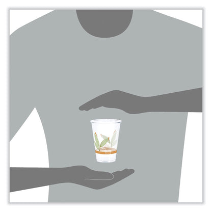 Bare Eco-Forward RPET Cold Cups, ProPlanet Seal, 10 oz, Plastic, Leaf Design, 1,000/Carton
