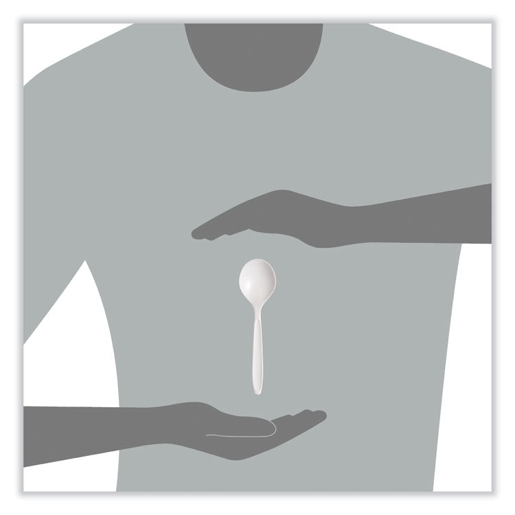 Reliance Mediumweight Cutlery, Soup Spoon, Plastic, White, 1,000/Carton