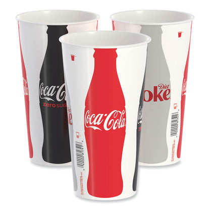 Double Sided Poly Paper Cold Cups, 28 oz to 32 oz, Coca-Cola Design, 40/Pack, 12 Packs/Carton