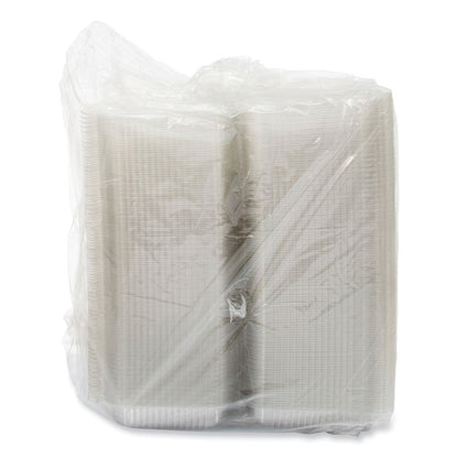 StayLock Clear Hinged Lid Containers, 6.8 x 9.4 x 2.6, Clear, Plastic, 125/Pack, 2 Packs/Carton