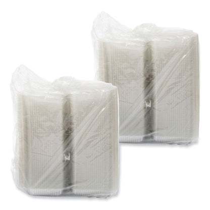 StayLock Clear Hinged Lid Containers, 6.8 x 9.4 x 2.6, Clear, Plastic, 125/Pack, 2 Packs/Carton