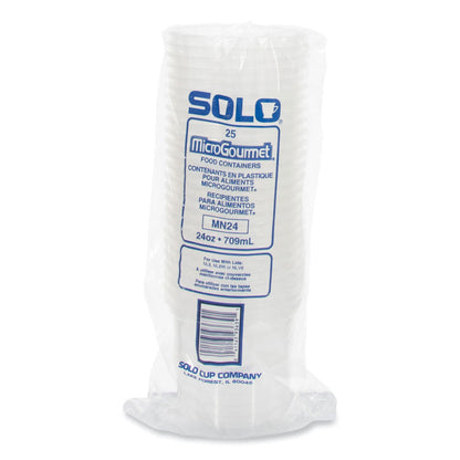 Microgourmet Plastic Deli Container, 24 oz, 4.7" Diameter x 4.18" h, Translucent, 500/Carton