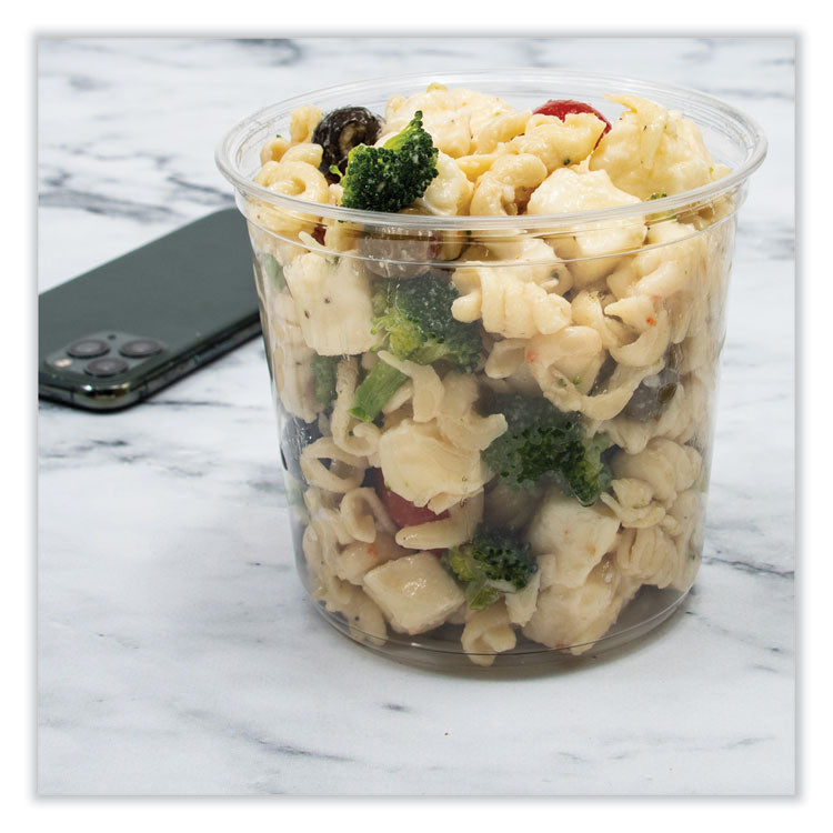 Microgourmet Plastic Deli Container, 24 oz, 4.7" Diameter x 4.18" h, Translucent, 500/Carton