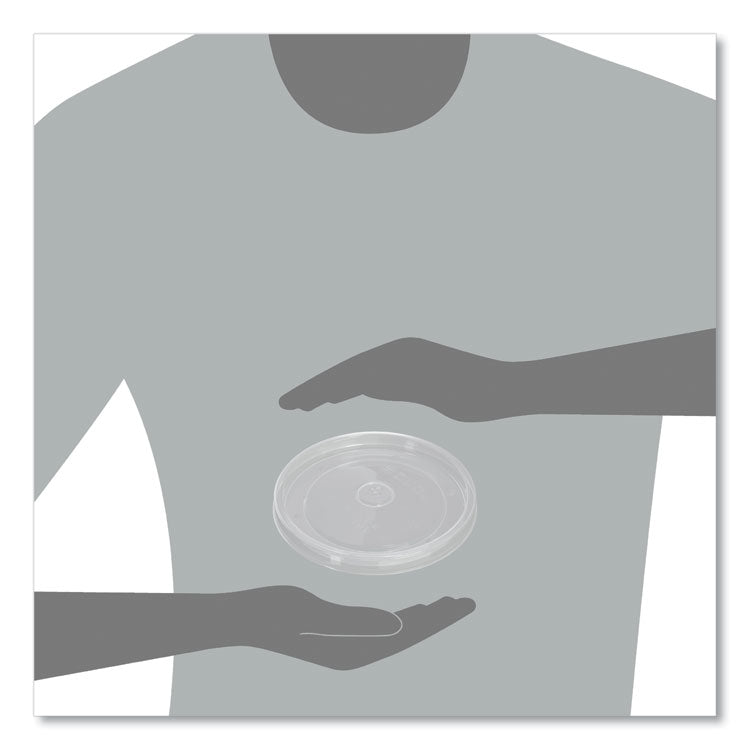 Polypropylene Vented Food Container Lids, Recessed, For 32 oz Food Containers, Clear, Plastic, 1,000/Carton