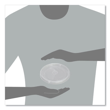 Polypropylene Vented Food Container Lids, Recessed, For 32 oz Food Containers, Clear, Plastic, 1,000/Carton