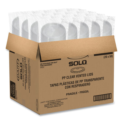 Polypropylene Vented Food Container Lids, Recessed, For 32 oz Food Containers, Clear, Plastic, 1,000/Carton