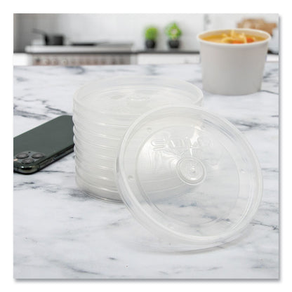 Polypropylene Vented Food Container Lids, Recessed, For 32 oz Food Containers, Clear, Plastic, 1,000/Carton