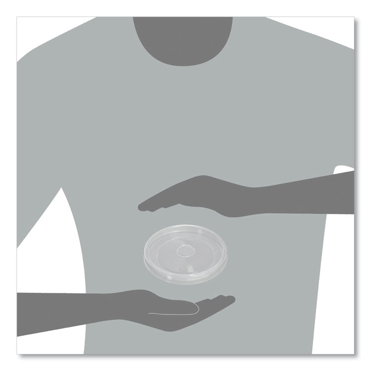 Flexstyle DSP Food Containers Lids, For 16 oz Paper Containers, 3.96" Diameter x 0.4" h, Clear, Plastic, 500/Carton