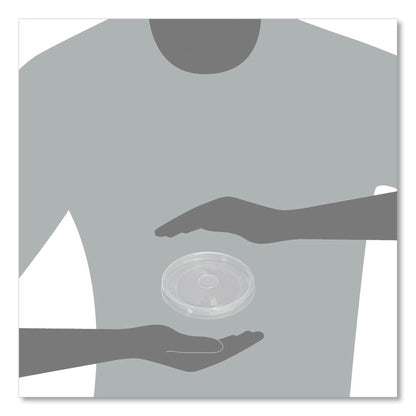 Flexstyle DSP Food Containers Lids, For 16 oz Paper Containers, 3.96" Diameter x 0.4" h, Clear, Plastic, 500/Carton
