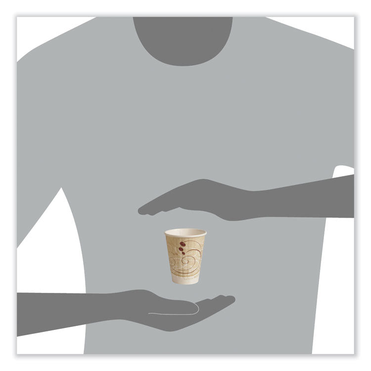 Symphony Duo-Shield Paper Hot Cup, 8 oz, White/Beige/Red, 50/Bag, 20 Bags/Carton