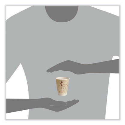 Symphony Duo-Shield Paper Hot Cup, 8 oz, White/Beige/Red, 50/Bag, 20 Bags/Carton