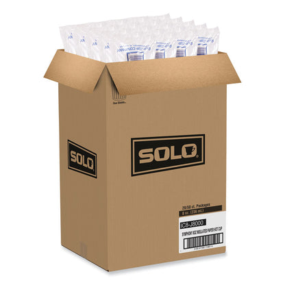 Symphony Duo-Shield Paper Hot Cup, 8 oz, White/Beige/Red, 50/Bag, 20 Bags/Carton