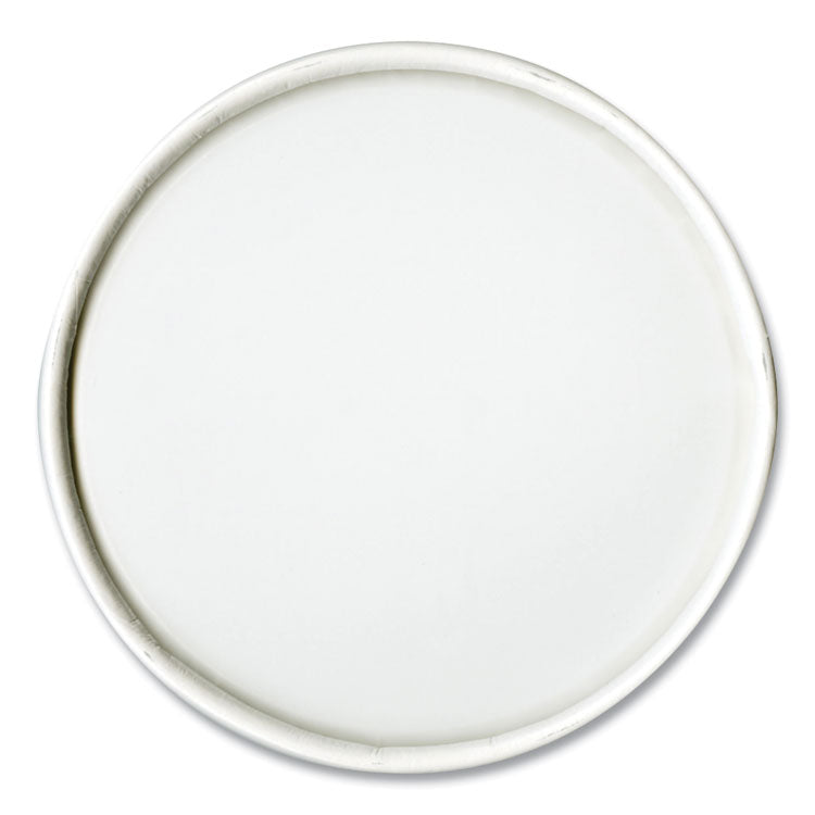 Flexstyle Double Sided Poly (DSP) Paper Lid, For 32 oz Food Containers, 4.6" Diameter x 0.7" h, White, Plastic, 500/Carton