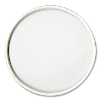 Flexstyle Double Sided Poly (DSP) Paper Lid, For 32 oz Food Containers, 4.6" Diameter x 0.7" h, White, Plastic, 500/Carton