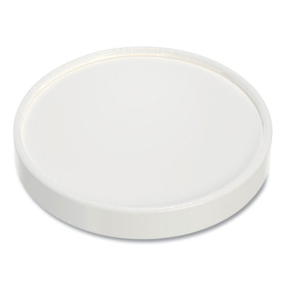 Flexstyle Double Sided Poly (DSP) Paper Lid, For 32 oz Food Containers, 4.6" Diameter x 0.7" h, White, Plastic, 500/Carton