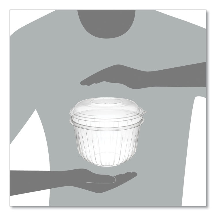 PresentaBowls Bowl/Lid Combo-Paks, 64 oz, Clear, Plastic, 126/Carton