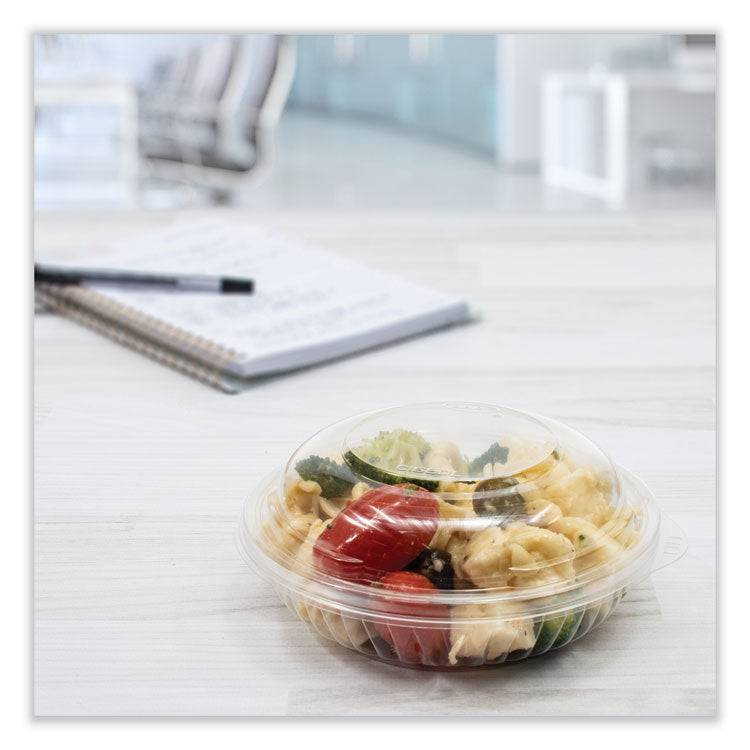 PresentaBowls Bowl/Lid Combo-Paks, 8 oz, Clear, Plastic, 63/Pack, 4 Packs/Carton