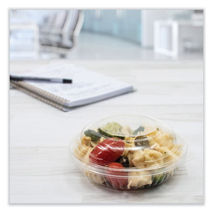 PresentaBowls Bowl/Lid Combo-Paks, 8 oz, Clear, Plastic, 63/Pack, 4 Packs/Carton