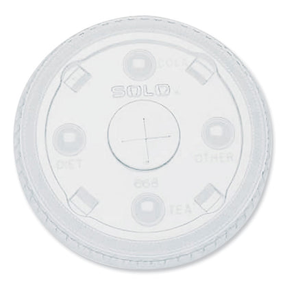 PETE Plastic Flat Straw-Slot Cold Cup Lids, Fits 12 oz to 24 oz Cold Cups, Plastic, Clear, 1,000/Carton