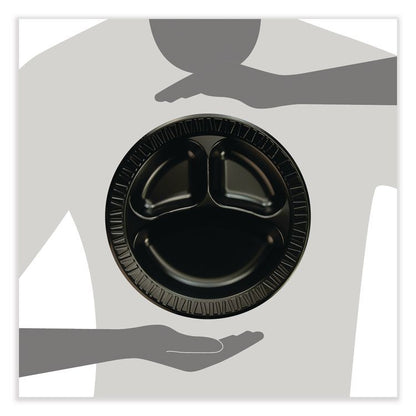 Quiet Class Laminated Foam Dinnerware, Plate, 10.25" dia, Black, 125/Pack, 4 Packs/Carton