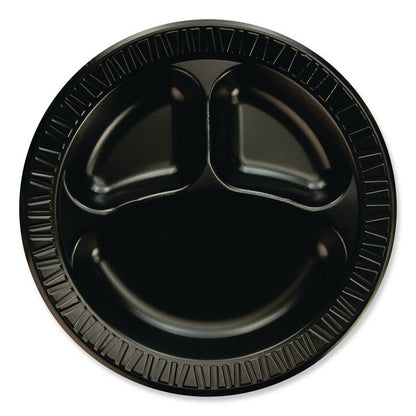 Quiet Class Laminated Foam Dinnerware, Plate, 10.25" dia, Black, 125/Pack, 4 Packs/Carton