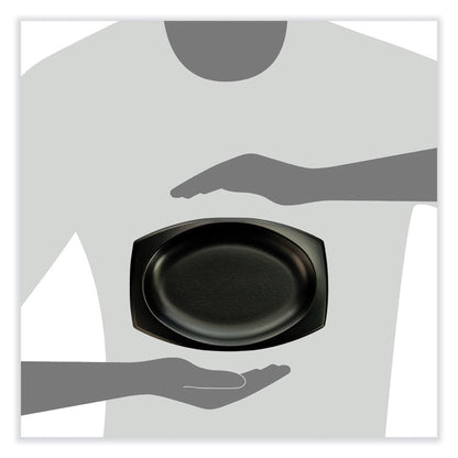 Quiet Classic Laminated Foam Dinnerware, Platter, 6.7 x 9.8, Black, 500/Carton
