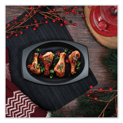 Quiet Classic Laminated Foam Dinnerware, Platter, 6.7 x 9.8, Black, 500/Carton
