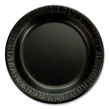 Quiet Classic Laminated Foam Dinnerware Plates, 6" dia, Black, 125/Pack, 8 Packs/Carton