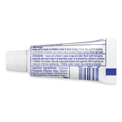 Fluoride Toothpaste, Personal Size, 0.85 oz Tube, Unboxed, 240/Carton