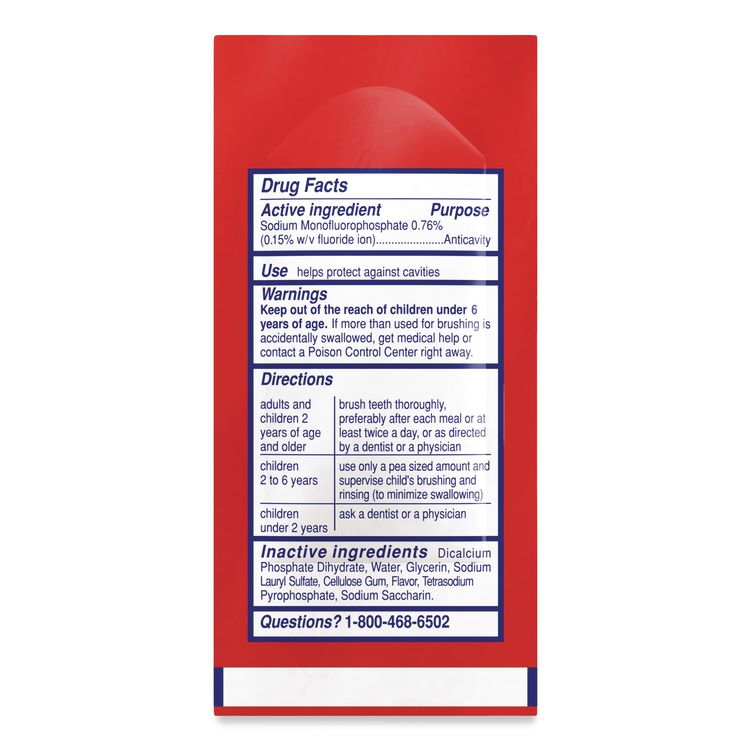 Cavity Protection Toothpaste, Regular Flavor, 0.15 oz Sachet, 1,000/Carton