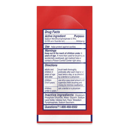 Cavity Protection Toothpaste, Regular Flavor, 0.15 oz Sachet, 1,000/Carton