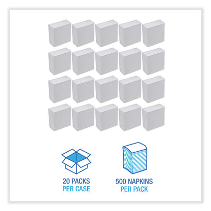 Tall Fold Dispenser Napkin, 12 x 7, White, 500/Pack, 20 Packs/Carton