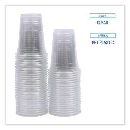 Clear Plastic PET Cups, 16 oz, 50 Cups/Sleeve, 20 Sleeves/Carton