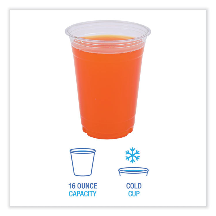 Clear Plastic PET Cups, 16 oz, 50 Cups/Sleeve, 20 Sleeves/Carton
