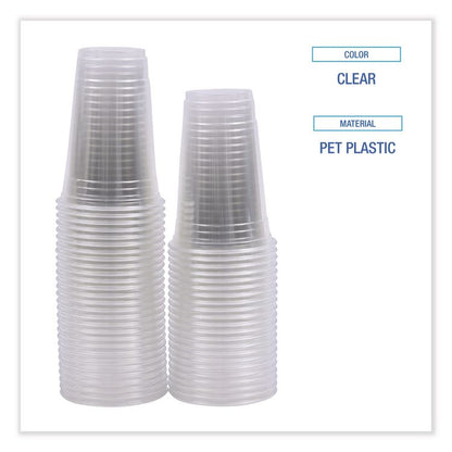 Clear Plastic PET Cups, 20 oz, 50/Sleeve, 20 Sleeves/Carton