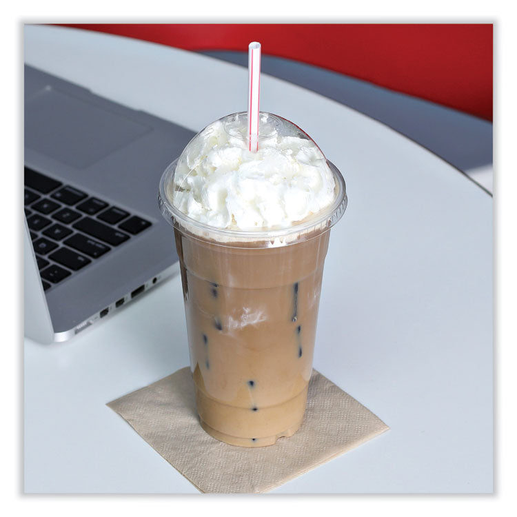PET Cold Cup Dome Lids, Fits 14 oz to 24 oz Cold Cups, Plastic, Clear, 100/Sleeve, 10 Sleeves/Carton