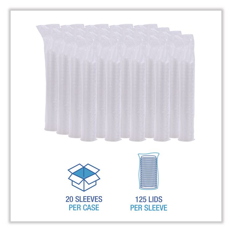 Souffle/Portion Cup Lids, Fits 1.5 oz and 2 oz Portion Cups, Plastic, Clear, 2,500/Carton