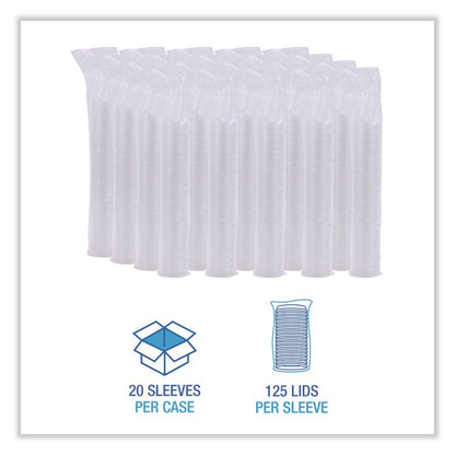 Souffle/Portion Cup Lids, Fits 1.5 oz and 2 oz Portion Cups, Plastic, Clear, 2,500/Carton