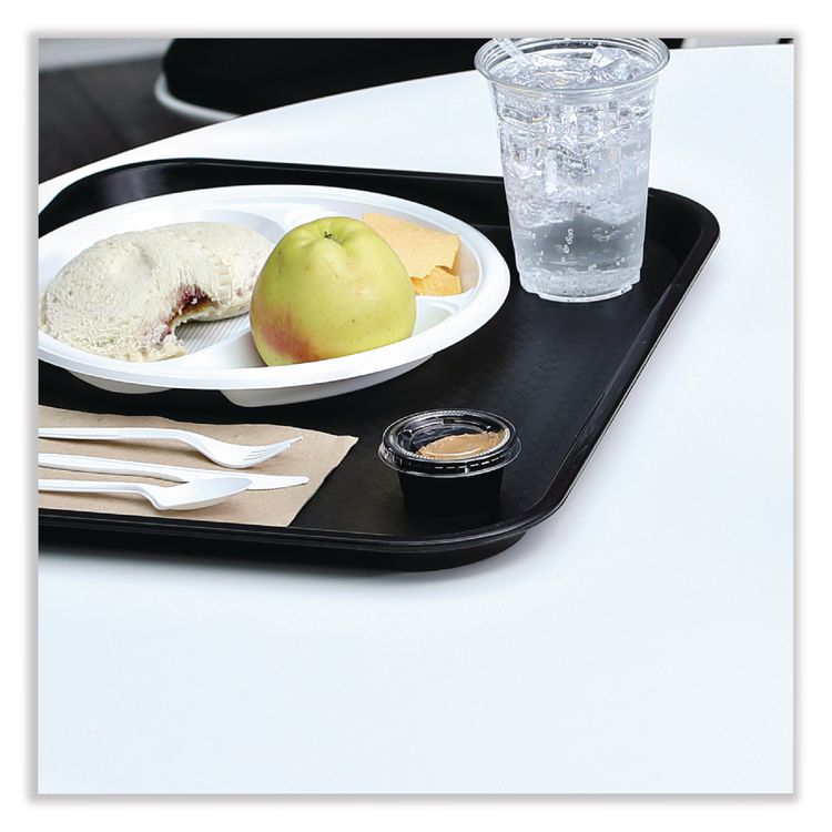 Souffle/Portion Cup Lids, Fits 1.5 oz and 2 oz Portion Cups, Plastic, Clear, 2,500/Carton